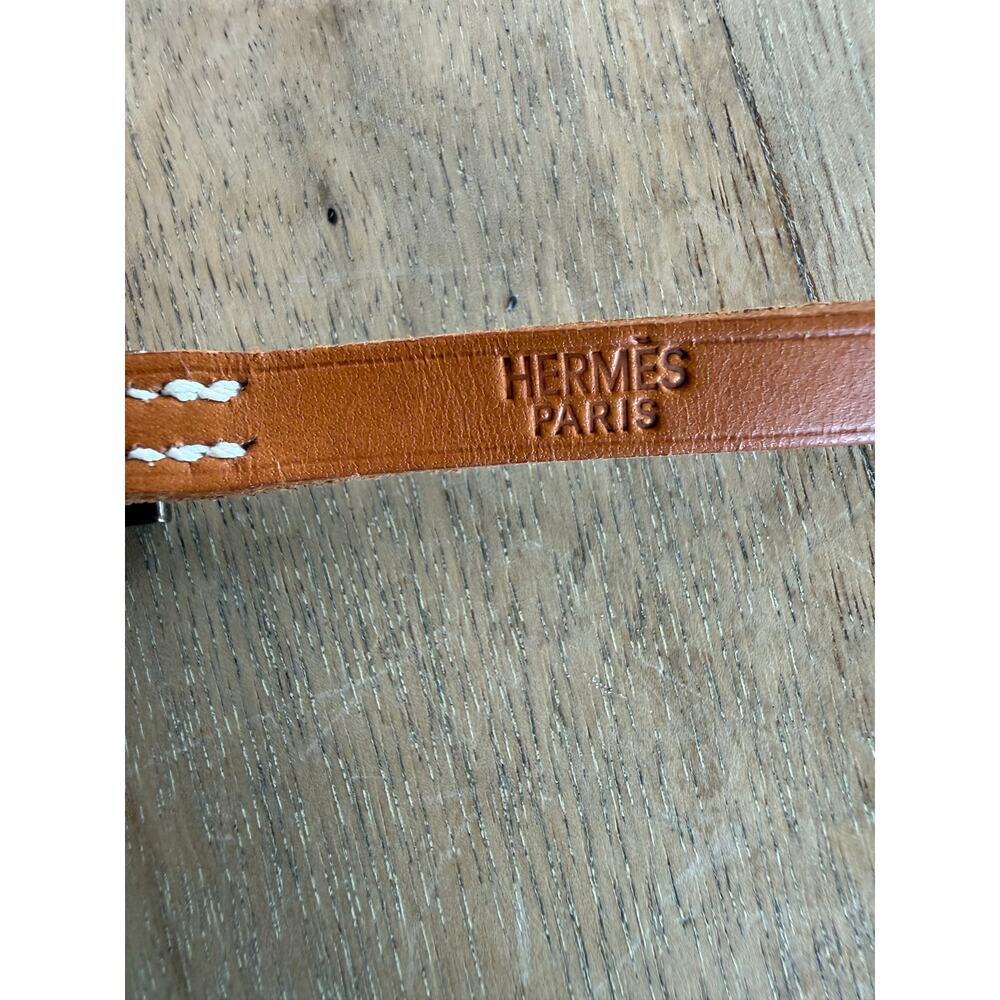 Hermès Hapi Cognac and Silver Triple Tour Bracelet AUTHENTIC comes with box - Picture 6 of 10